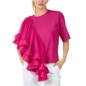 NWOT CQ by CQ Tulle Embellised Short Sleeve Top.